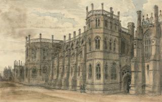 Dr. William Crotch - Three views of Windsor: Julius Caesar\'s Tower; Caesar\'s Tower, The Lock House and Wyattville Tower; and St. George\'s Chapel and Mausoleum (illustrated)