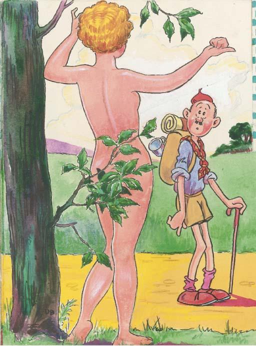 Dudley Buxton - \'Excuse Me Miss.  How Far Is It To The Nudist Camp?\'