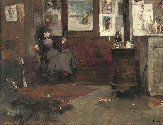 Dudley Hardy - A rest in the artist\'s studio