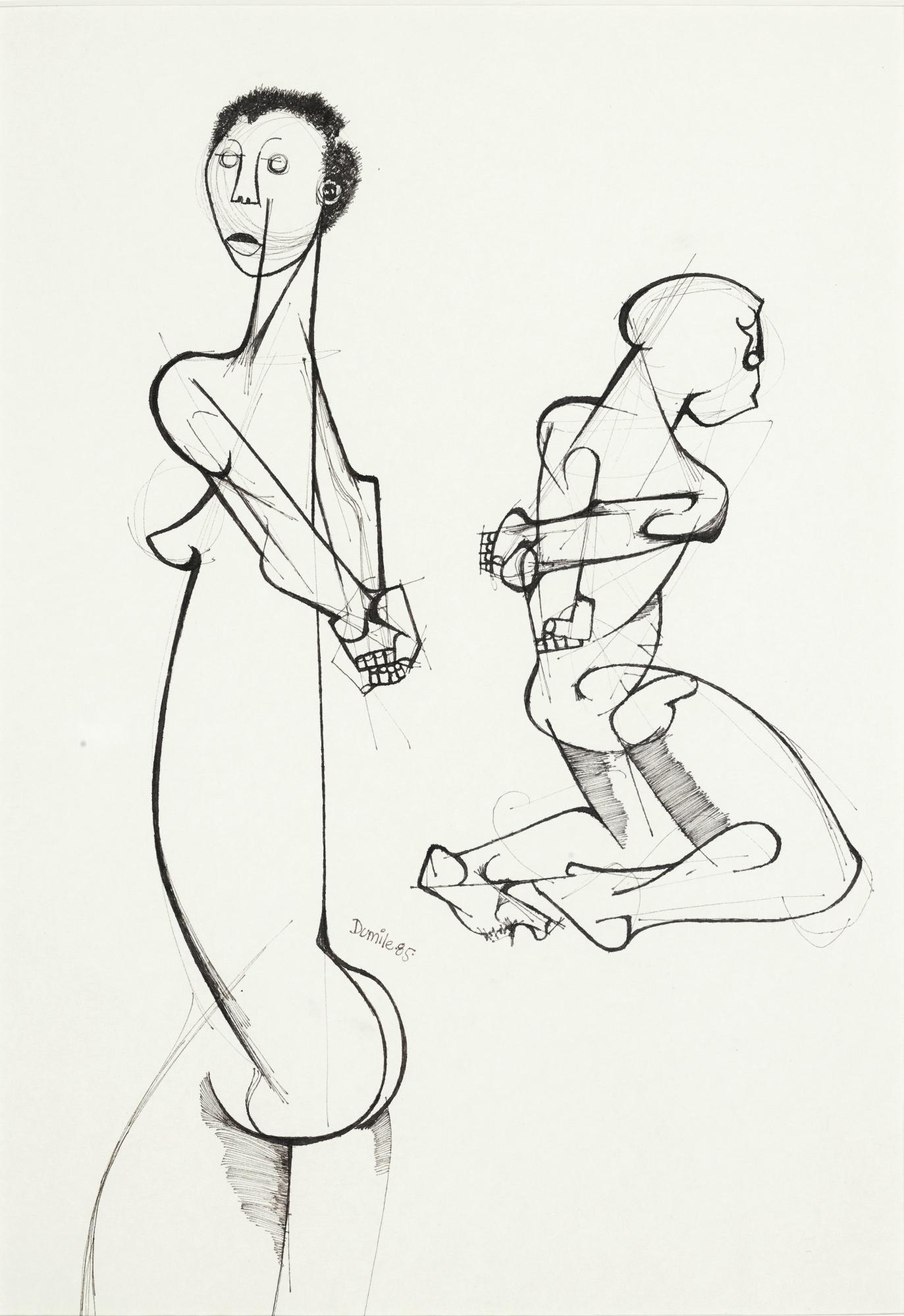 Dumile Feni-Mhlaba - South Africanuntitled (Two Figures)