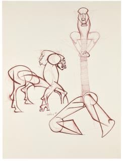 Dumile Feni - South African untitled (Two Figures)