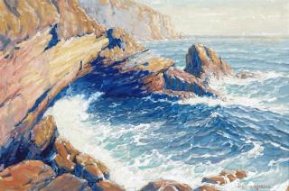 Duncan Gleason - A Rocky Shore, The Shoreline South of Laguna Beach