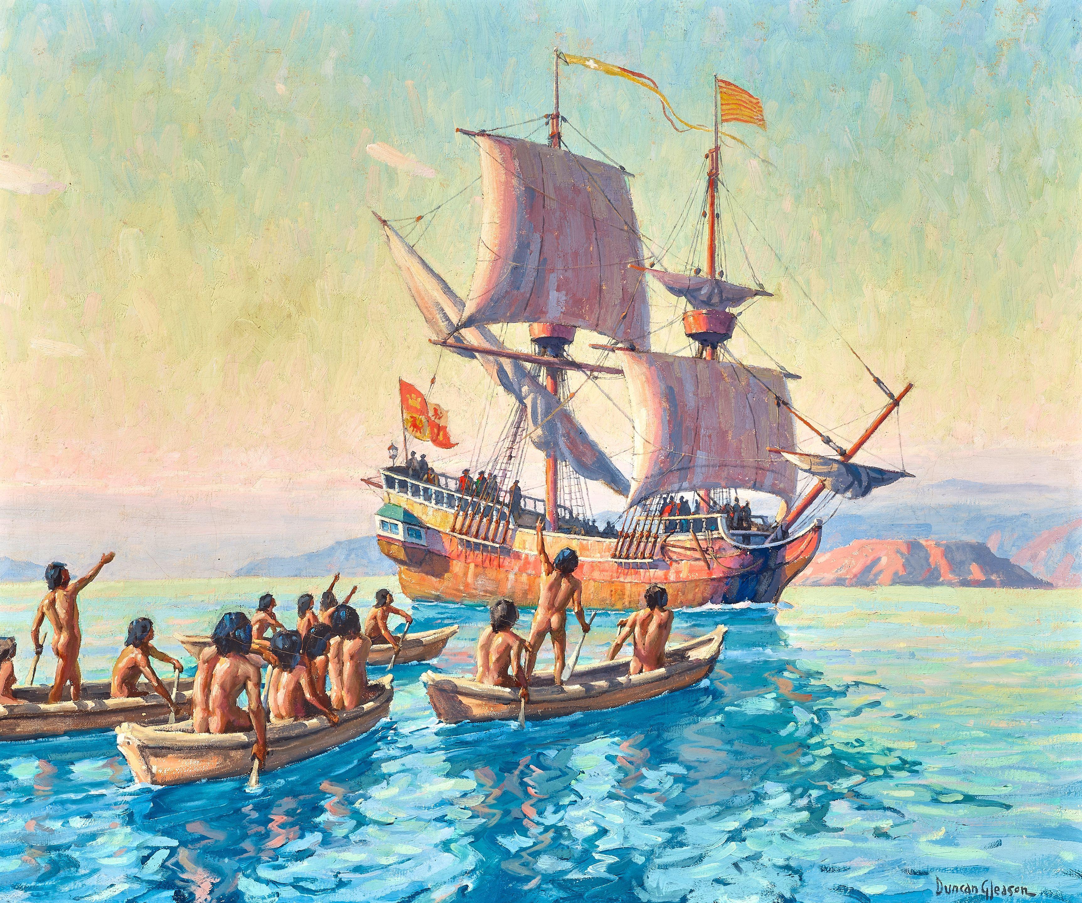 Duncan Gleason - \'San Carlos\' First Ship to Enter San Francisco Harbor