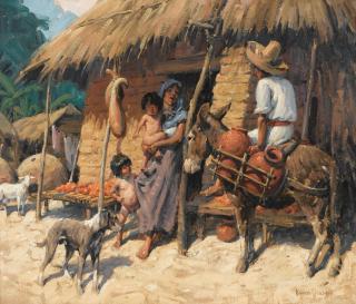 Duncan Gleason - The Orange Market, Natlapa, Mexico