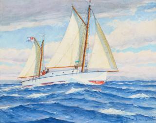 Duncan Gleason - Yawl \'Dorothy G\' 14 x 18 in. framed 21 1/2 x 25 1/2 in.