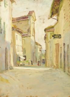 Duncan Grant - Figures In A Street, Asolo, Italy