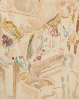 Duncan Grant - Interior, Flowers on a mantelpiece, 46 Gordon Square