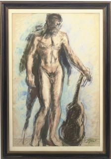 Duncan Grant - Male nude with a guitar