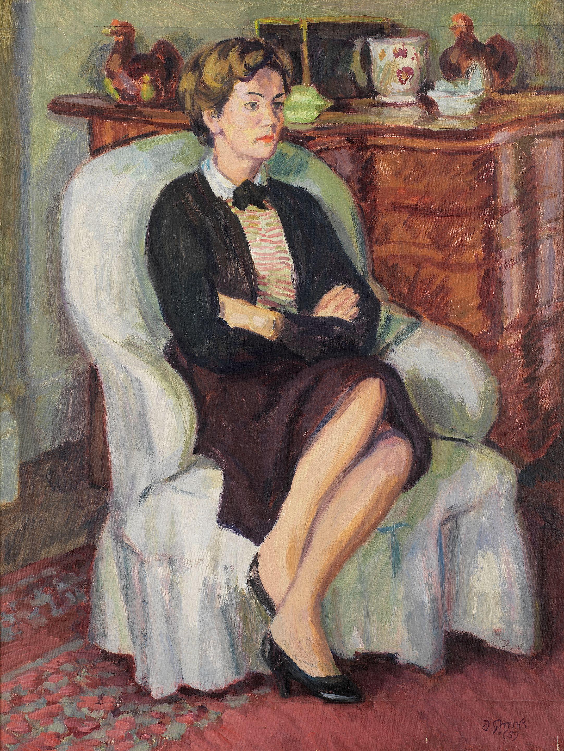 Duncan Grant - Portrait of the Duchess of Devonshire, Seated in an Interior