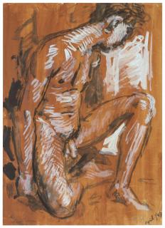Duncan Grant - Seated male nude (Paul Roche)