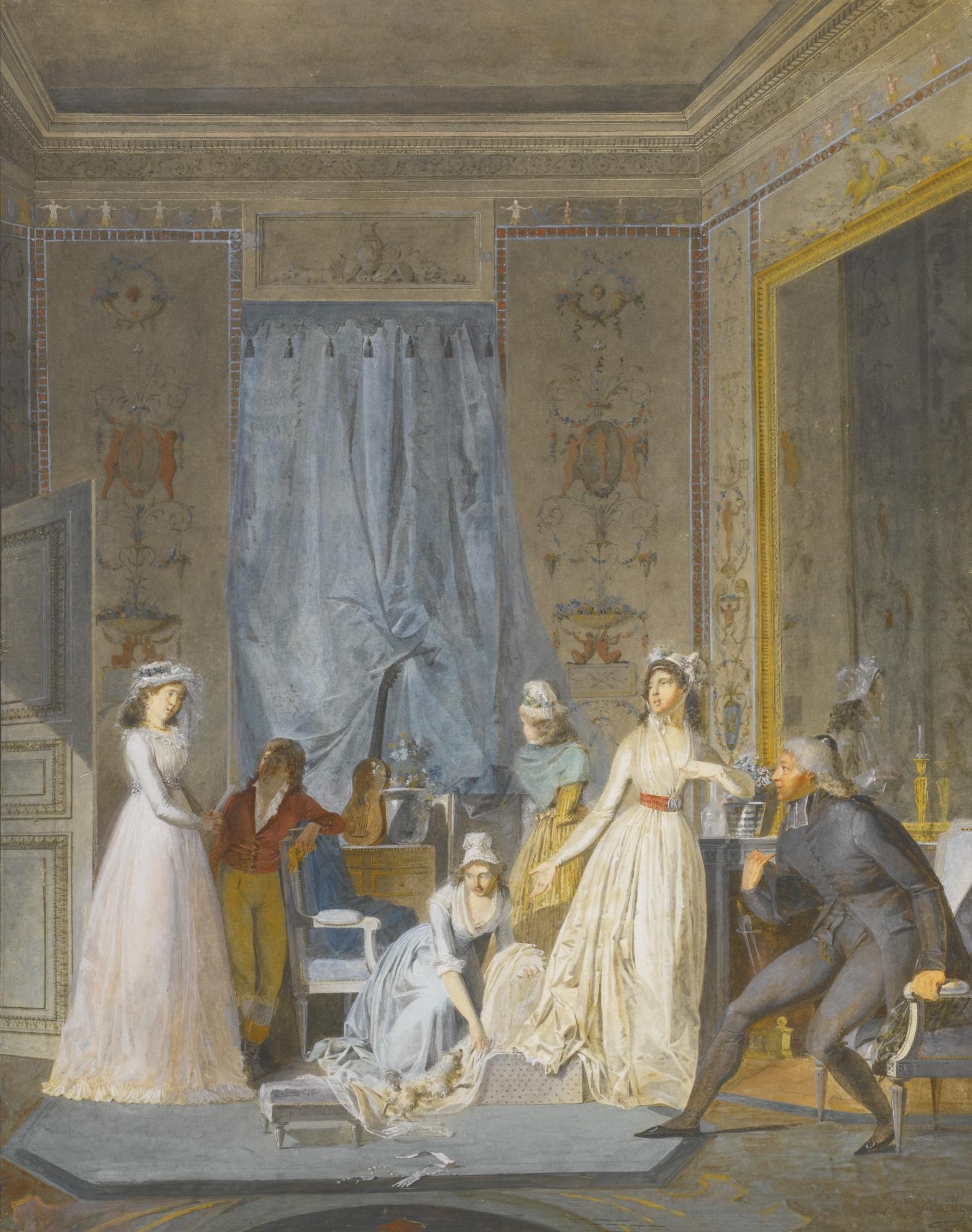 Dutailly - A Young Woman Interrupted By A Sorrowful Friend