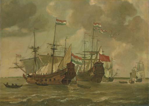 Dutch warships at anchor