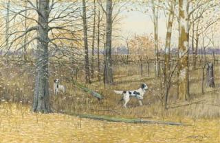Dwight W. Huntington - English Setters In A Wood