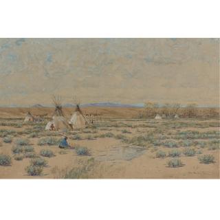Dwight W. Huntington - Sioux Indian Encampment