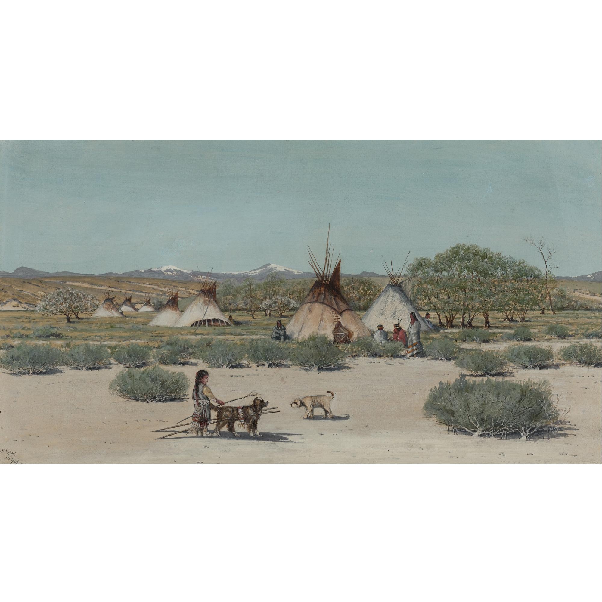 Dwight W. Huntington - The Young Dog Trainer, Sioux Indian Encampment