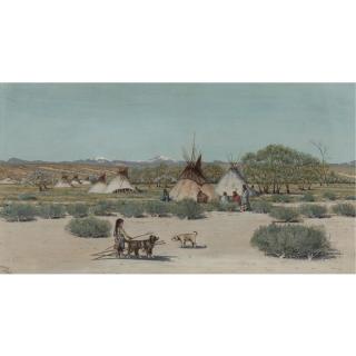 Dwight W. Huntington - The Young Dog Trainer, Sioux Indian Encampment