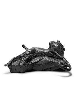 Dylan Lewis - Leopard Lying on back maquette