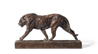 Dylan Lewis - Walking Lion 27.5 x 51.8 x 8.2cm (10 13/16 x 20 3/8 x 3 1/4in).