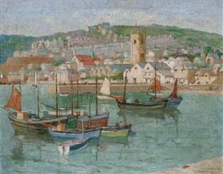 E. M. Garner - Fishing vessels moored in a Cornish harbour