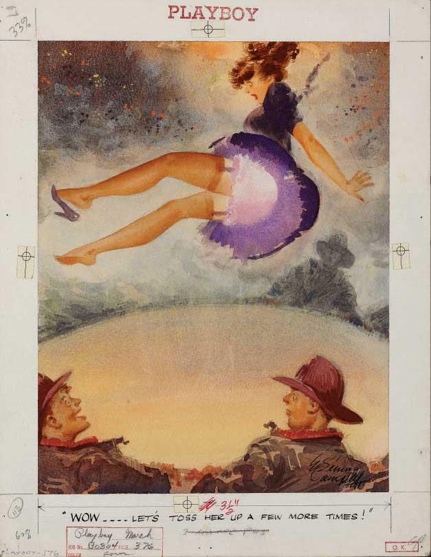 E. Simms Campbell - Wow...Let\'S Toss Her..., March 1962, P. 61