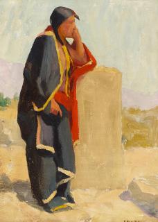 Eanger Irving Couse - Figural Study for Return of the War Party