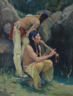 Eanger Irving Couse - Flute Player at the Spring