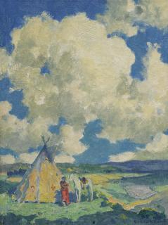 Eanger Irving Couse - Indian Camp, Sunlight