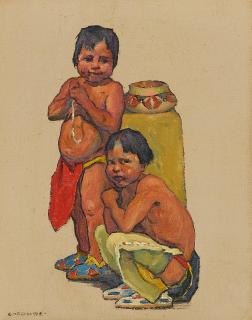 Eanger Irving Couse - Study for Two Brothers