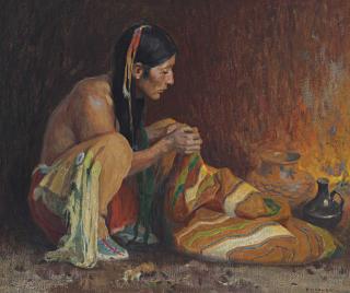 Eanger Irving Couse - The Chimayo Blanket
