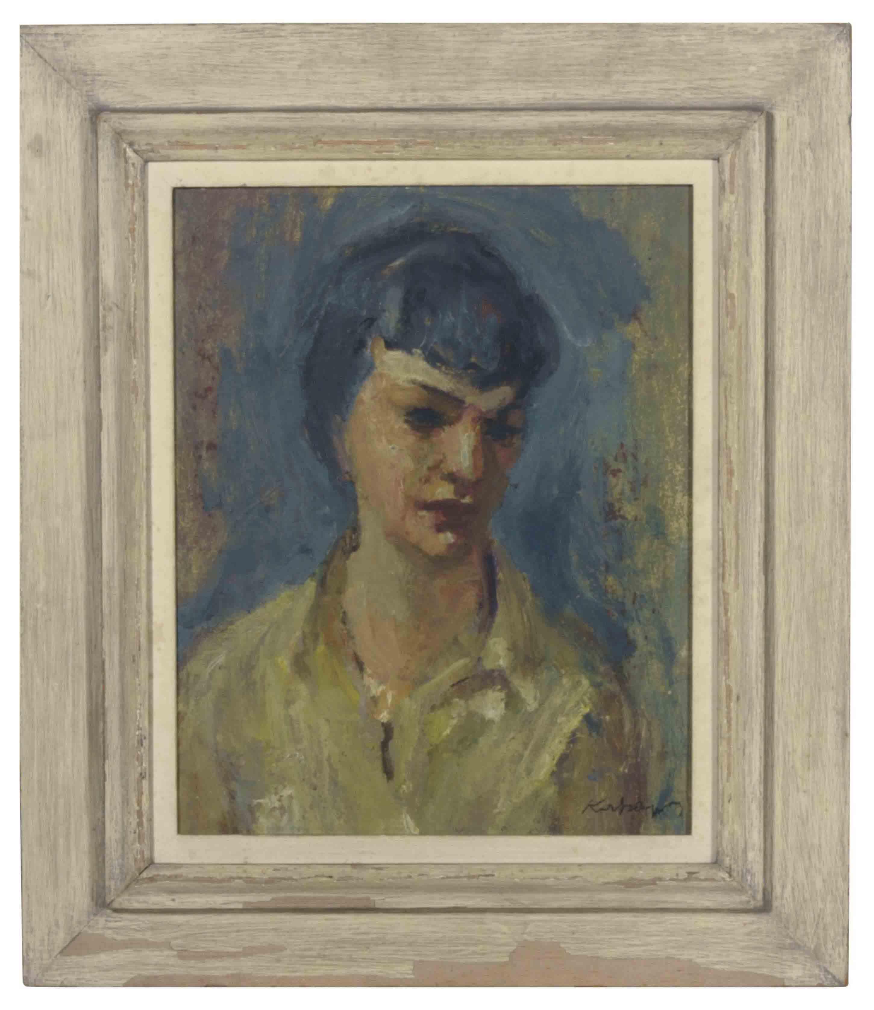 Earl Kerkam - Portrait Of A Woman In A Yellow Shirt