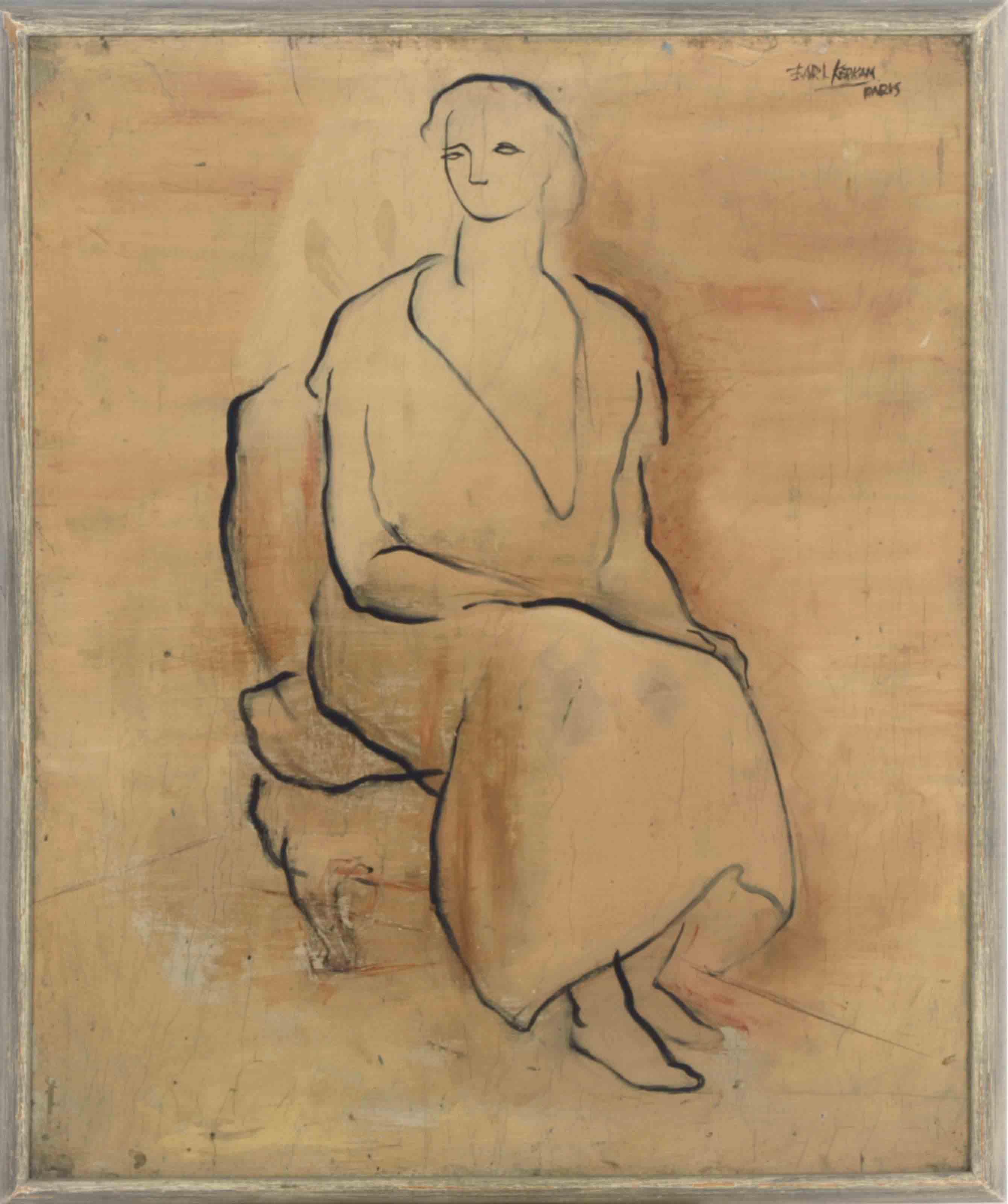 Earl Kerkam - Untitled (Seated Figure)
