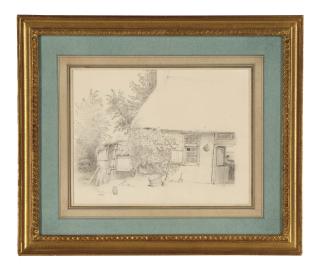 Eastman Johnson - A Dutch Farmhouse; and a companion drawing