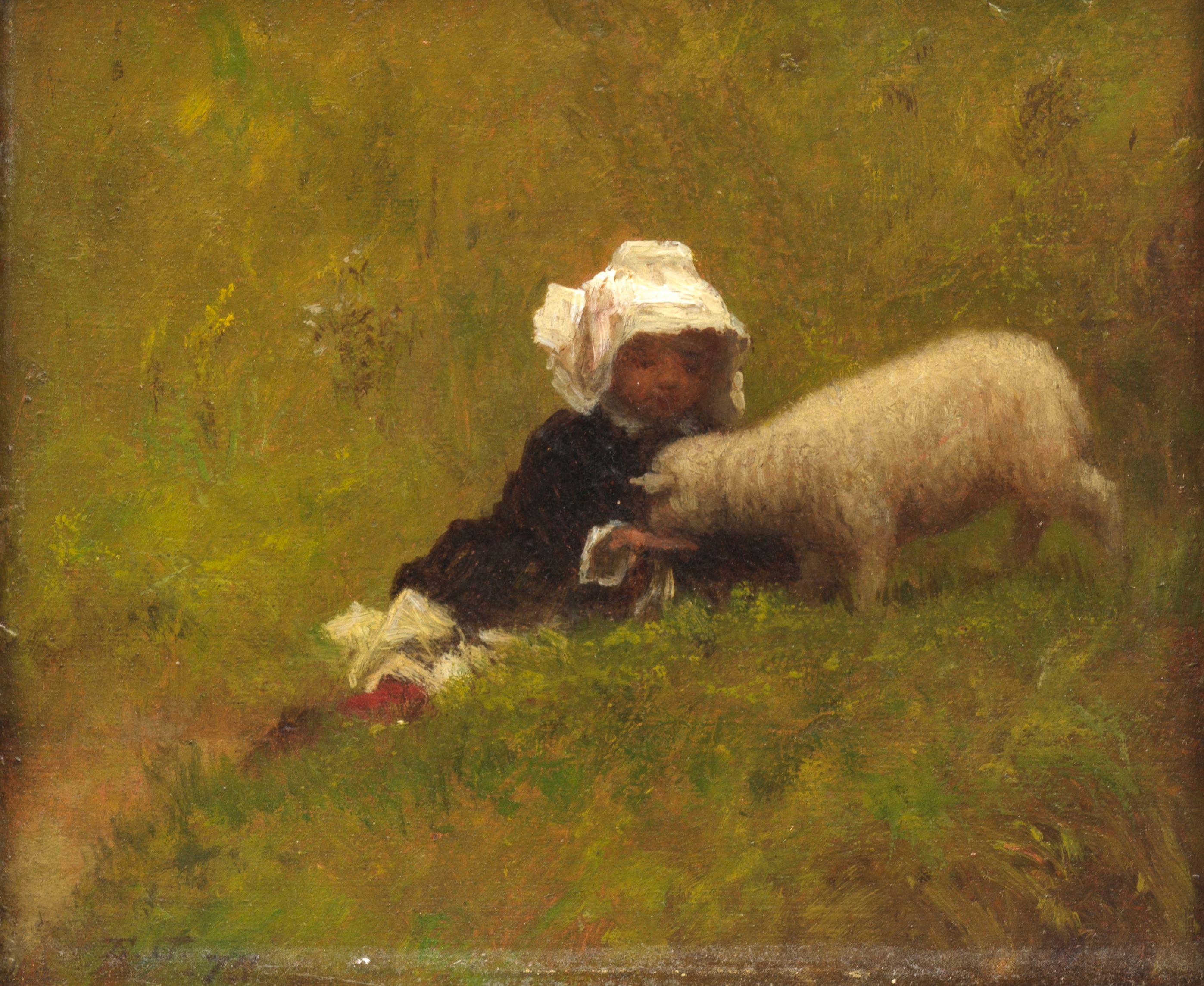 Eastman Johnson - Child and Lamb