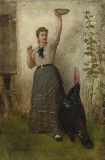 Eastman Johnson - Feeding The Turkey