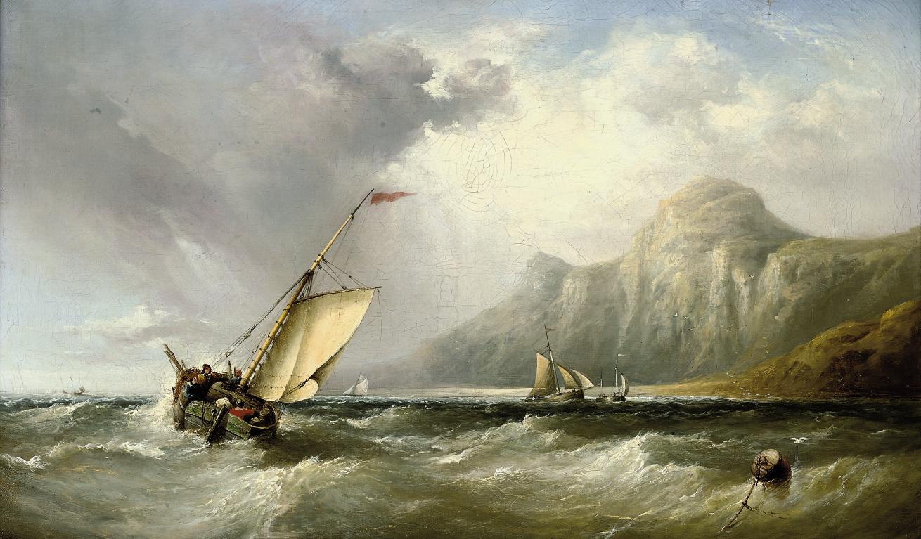 Ebenezer Colls - Fishing vessels in an offshore breeze
