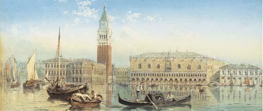 Ebenezer Wake Cook - The Doge\'s Palace and the Campanile of St. Mark\'s from the Grand Canal, Venice