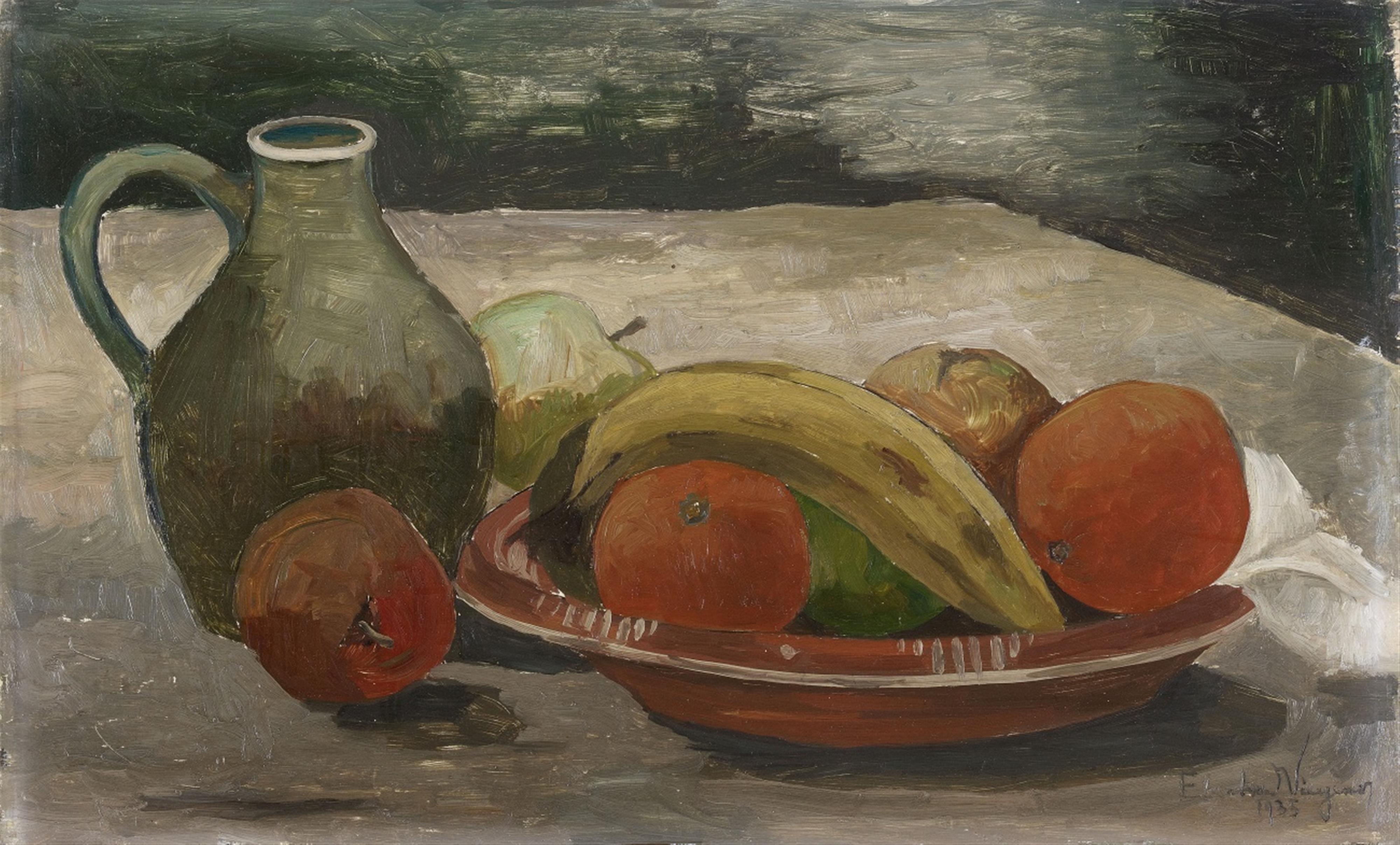 Eberhard Viegener - Stilleben mit Krug und Obstschale