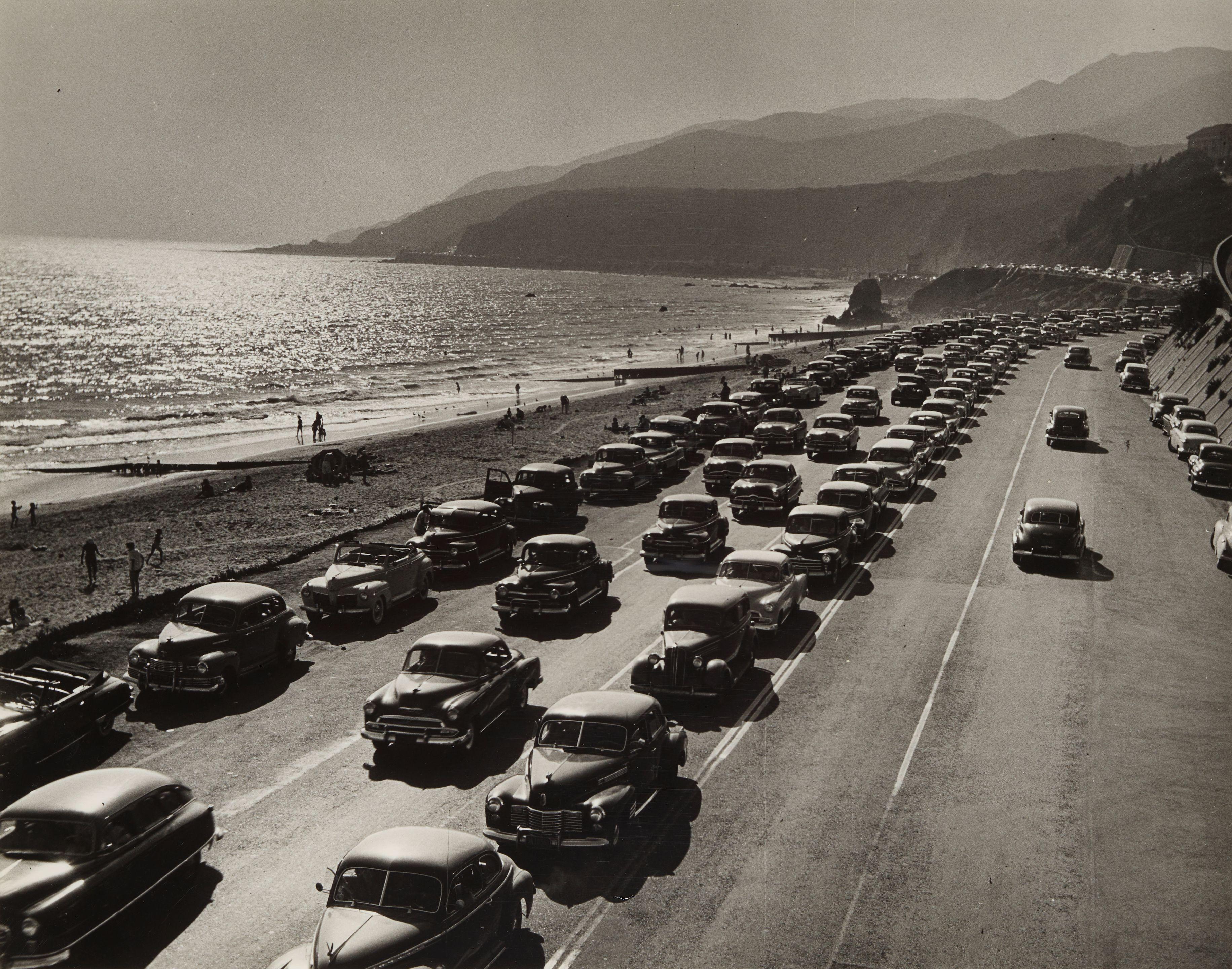 Ed Clark - Santa Monica Coastline with Cars