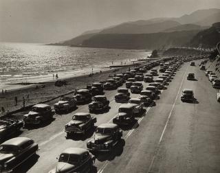 Ed Clark - Santa Monica Coastline with Cars