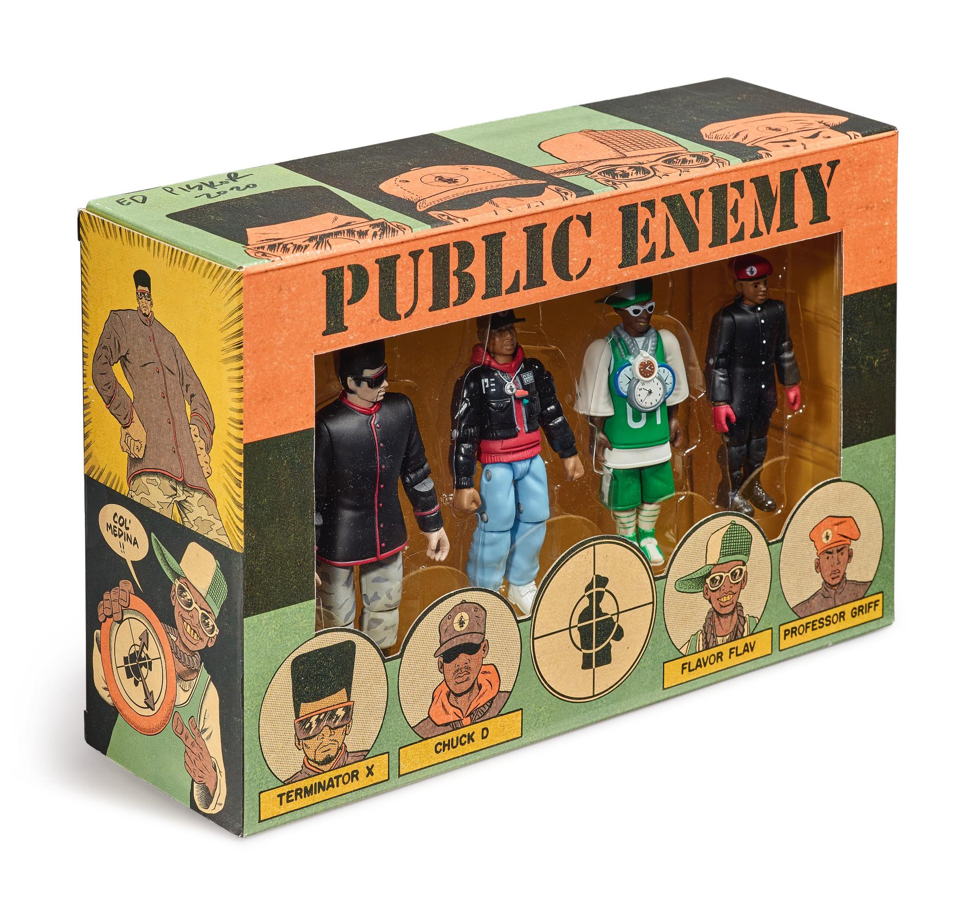 Ed Piskor - Original Artwork & Designs For Public Enemy Action Figures, W/ Original Set Of Action Figures