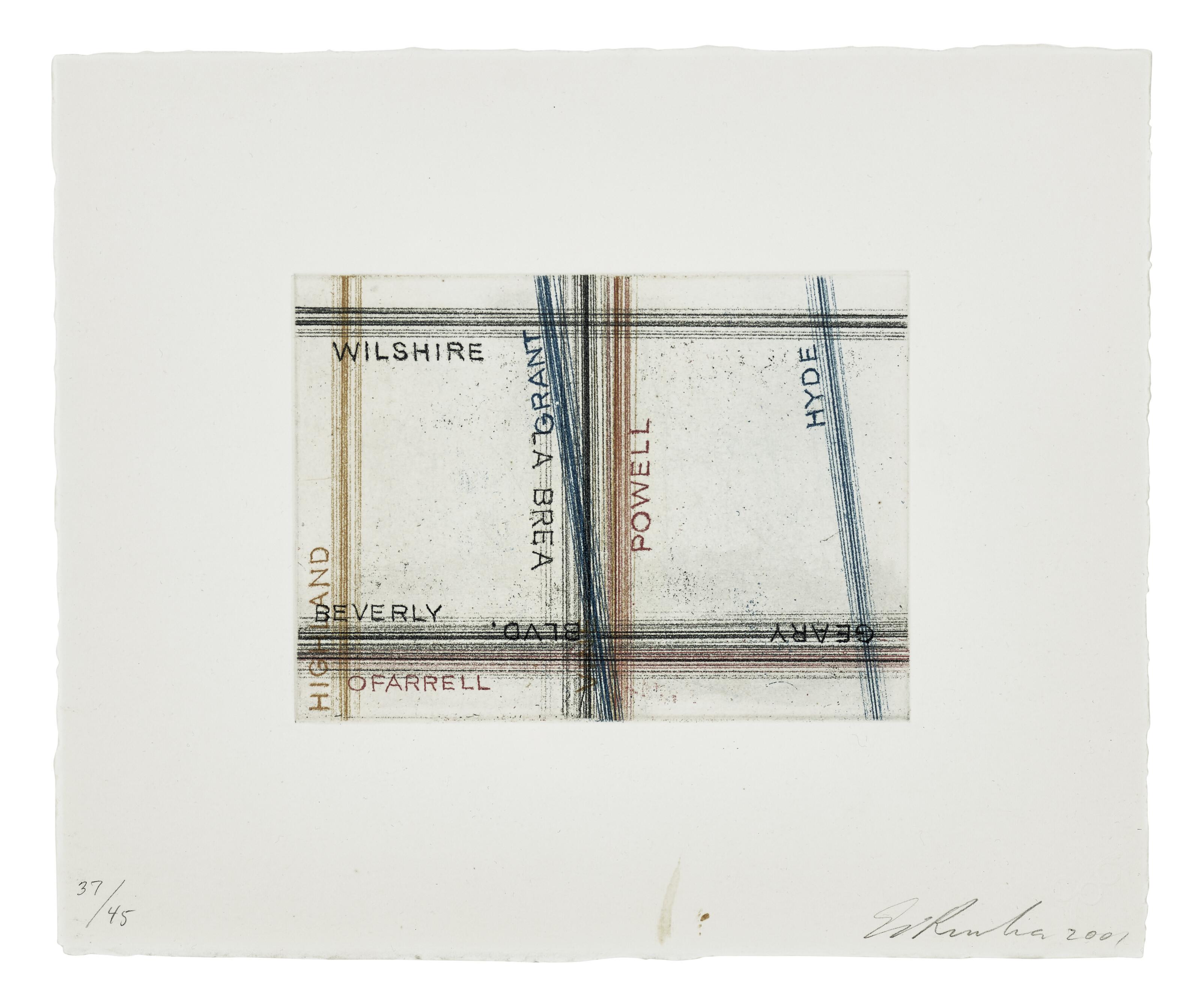 Ed Ruscha - Wilshire, Grant, from Los Francisco San Angeles