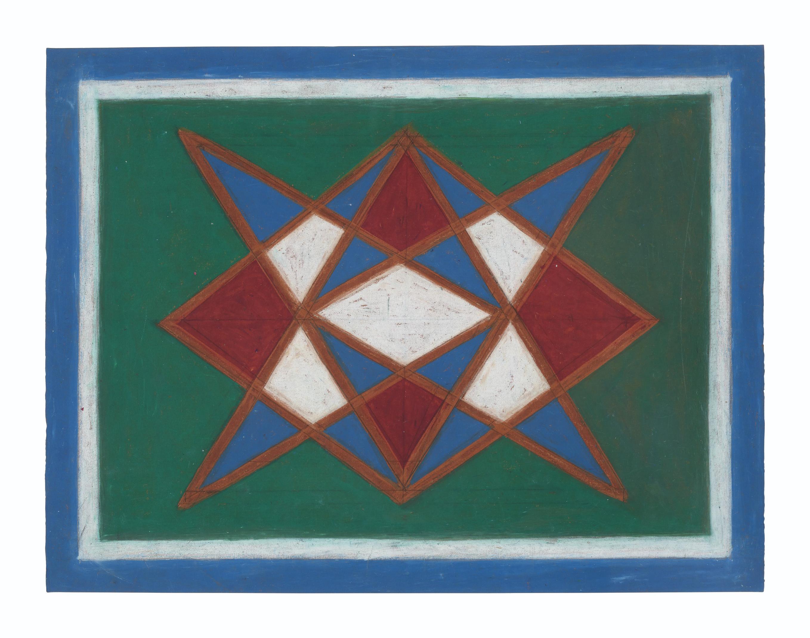 Eddie Arning - Abstract Composition on Green