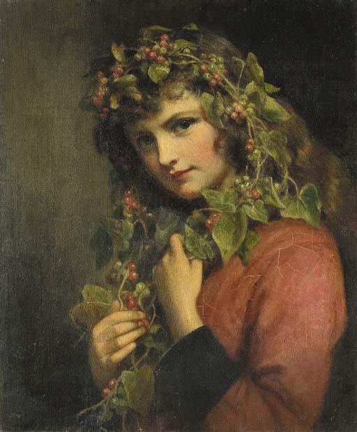 Eden Upton Eddis - Portrait of a girl adorned with berries