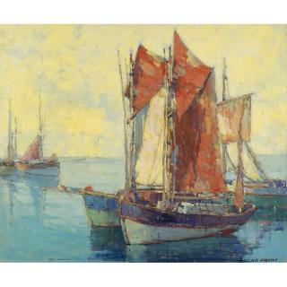 Edgar Alwin Payne - Boats In A Harbor