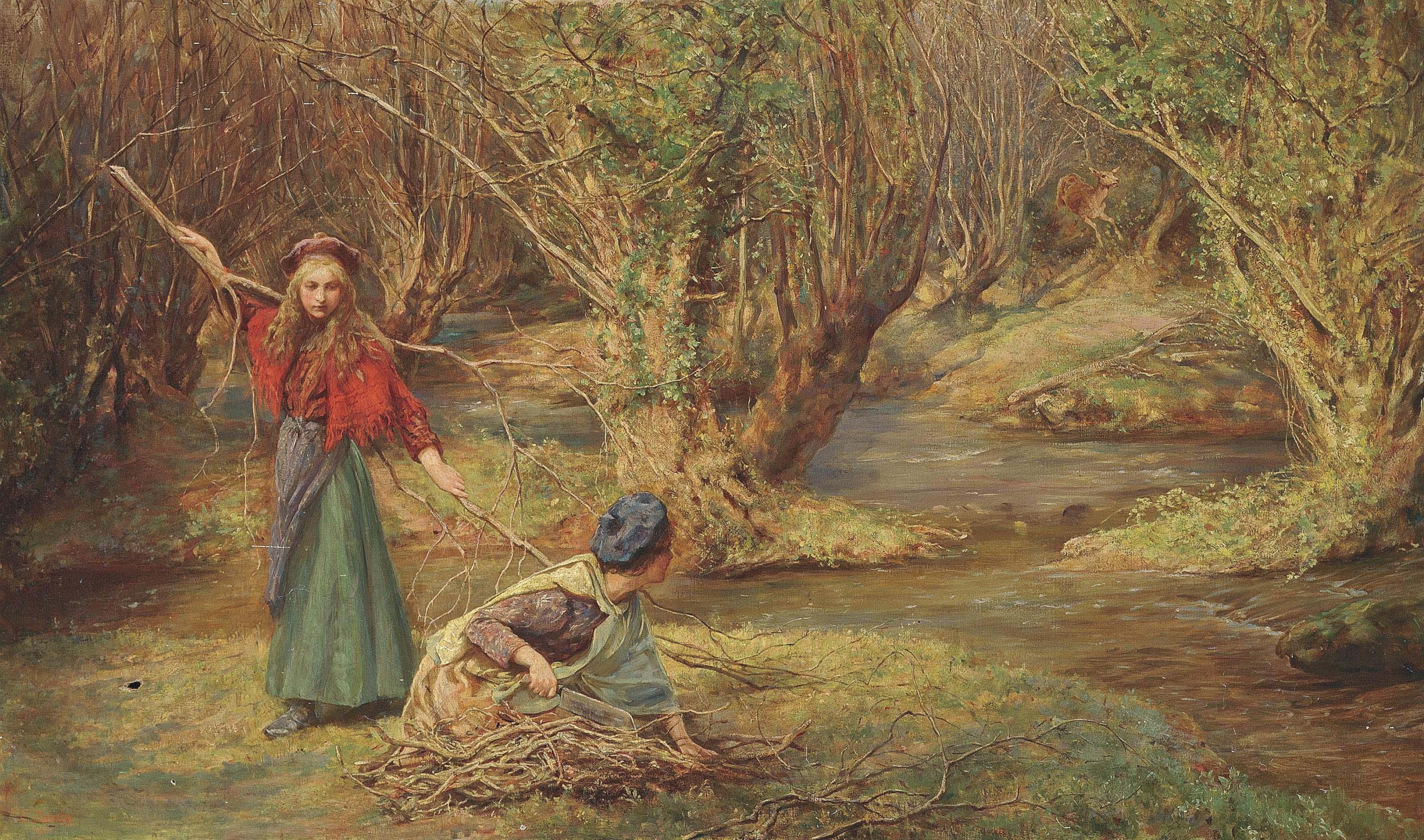 Edgar Barclay - The faggott gatherers