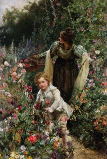 Edgar Bundy, A.R.A. - Gathering Flowers