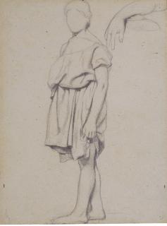 Edgar Degas - A draped figure in profile to the left, and a study of an arm