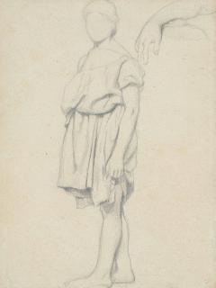 Edgar Degas - A draped figure in profile to the left, and study of an arm