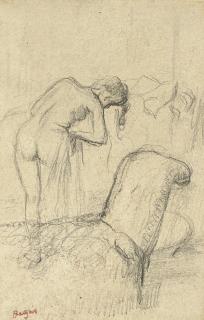 Edgar Degas - Après le bain, femme s\'essuyant