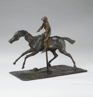 Edgar Degas - Cheval Au Galop Sur Le Pied Droit, Le Pied Gauche Arrière Seul Touchant Terre ; Jockey Monté Sur Le Cheval